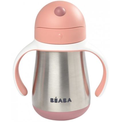 Beaba - Thermo-insulated mug med en straw 250 ml rosa