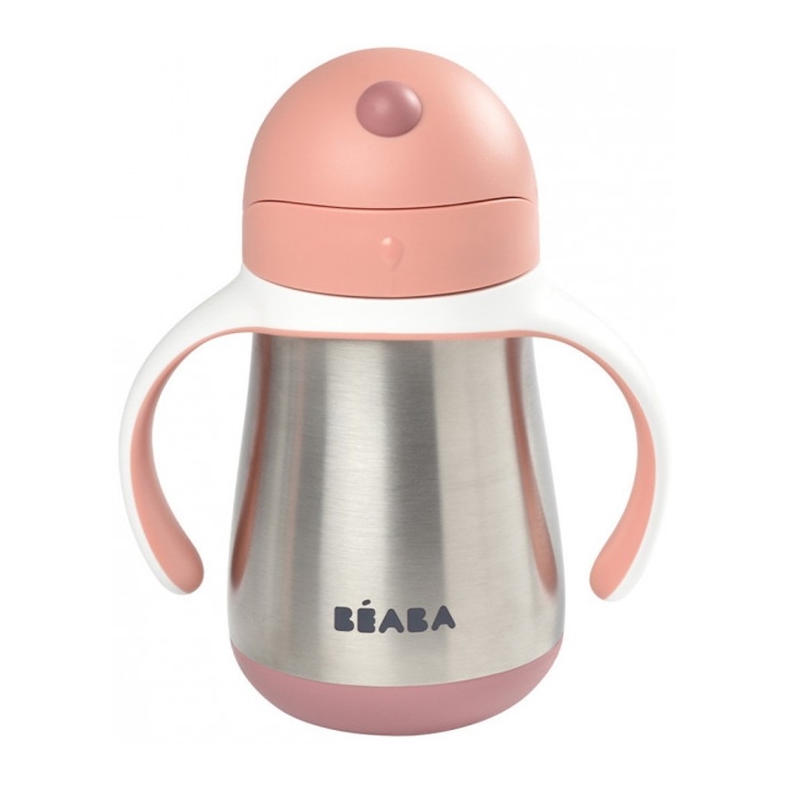 Beaba - Thermo-insulated mug med en straw 250 ml rosa
