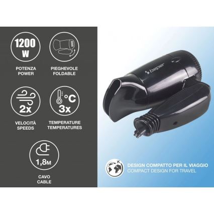 Beper - Resehårtork 1200W/230V