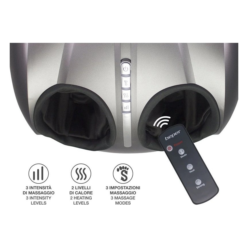 Beper - Shiatsu fotmassageapparat 36W/230V + fjärrkontroll