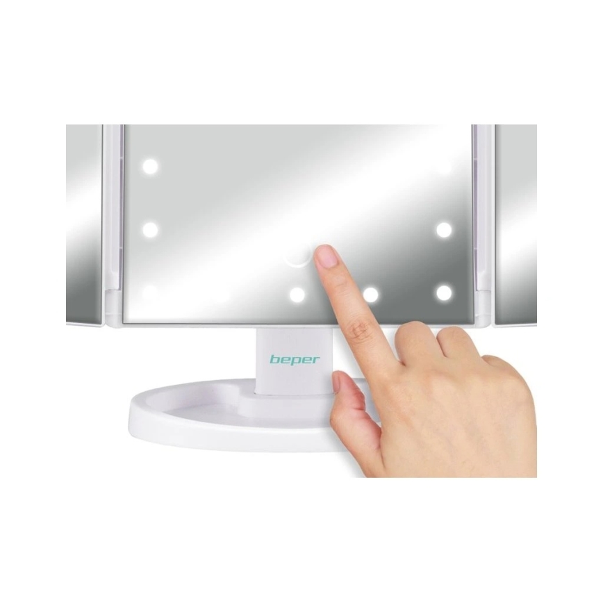 Beper - Sminkspegel med LED-belysning 4xAAA/5V