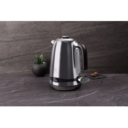 BerlingerHaus - Vattenkokare med termoregulering 1,7 l 2200W/230V rostfritt stål/svart