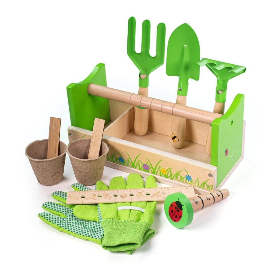 Bigjigs Toys - Gardening kit in a crate