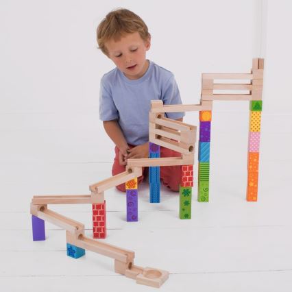 Bigjigs Toys - Kulbana i trä färgrik