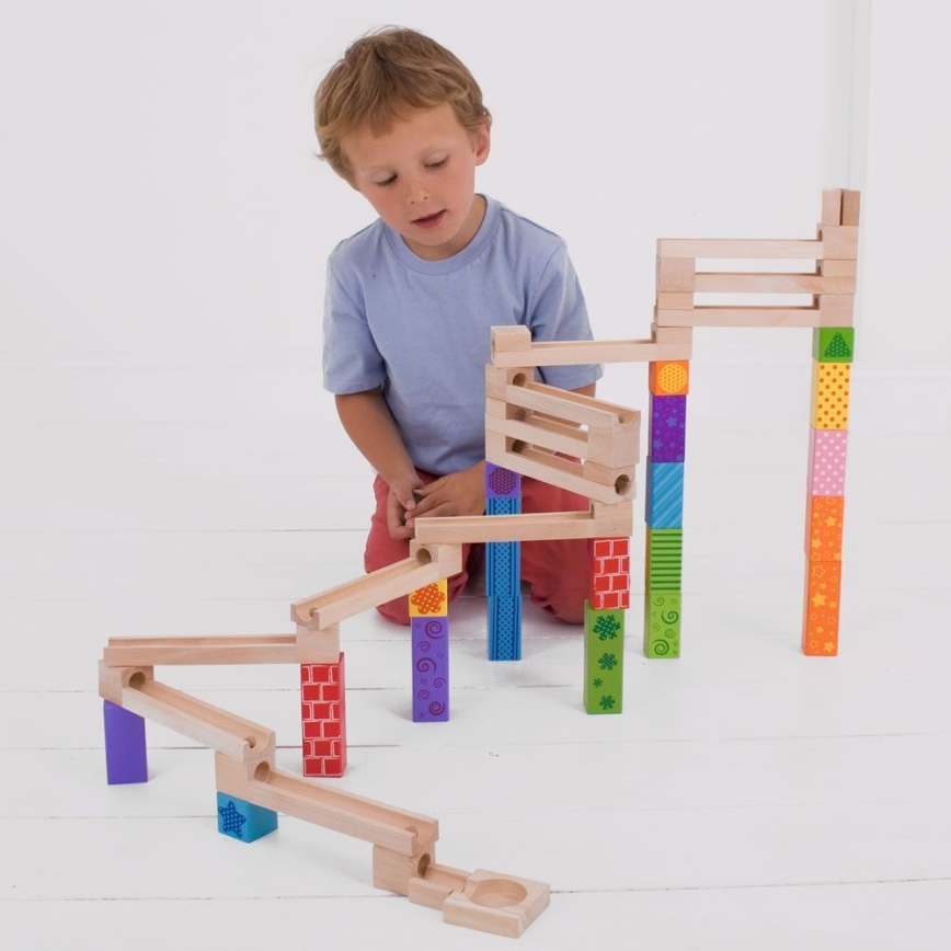 Bigjigs Toys - Kulbana i trä färgrik