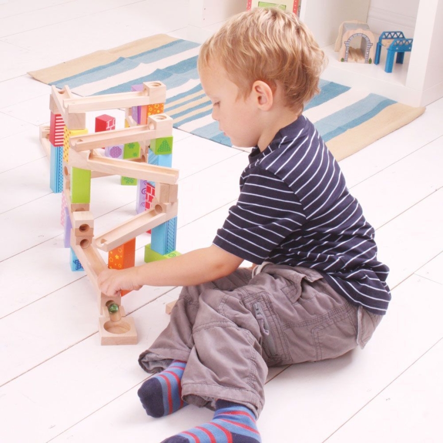 Bigjigs Toys - Kulbana i trä färgrik
