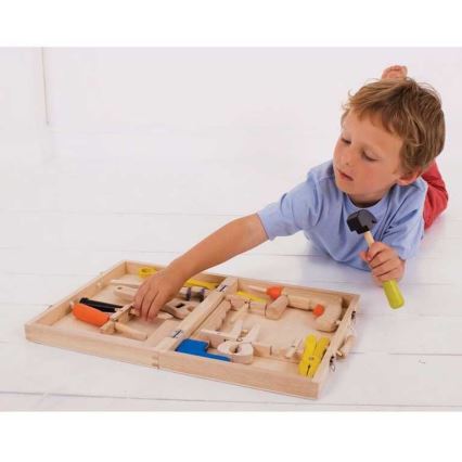 Bigjigs Toys - Verktygslåda i trä med verktyg