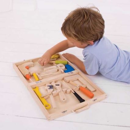 Bigjigs Toys - Verktygslåda i trä med verktyg