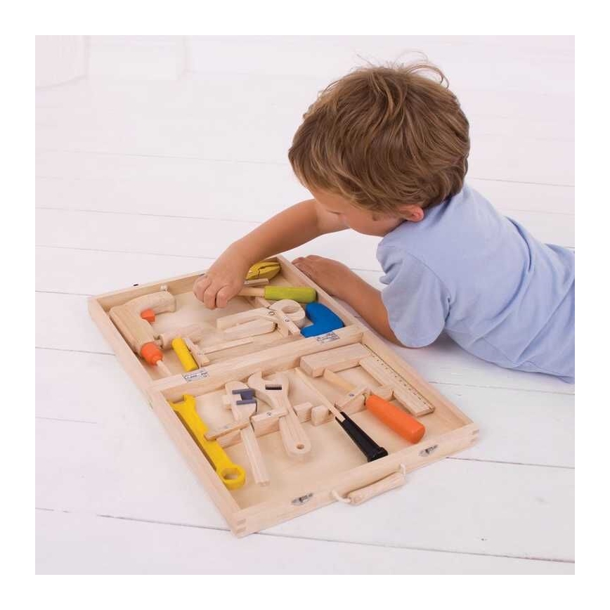 Bigjigs Toys - Verktygslåda i trä med verktyg