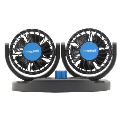 Bil dashboard fan med USB 3W/5V svart
