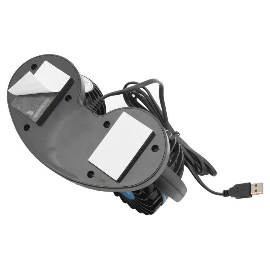 Bil dashboard fan med USB 3W/5V svart