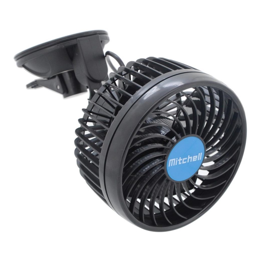 Bilfläkt på sugkopp 4W/12V svart