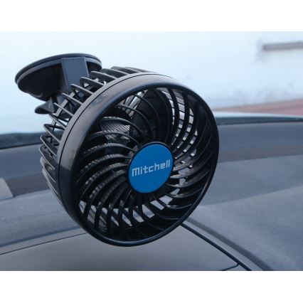 Bilfläkt på sugkopp 4W/12V svart