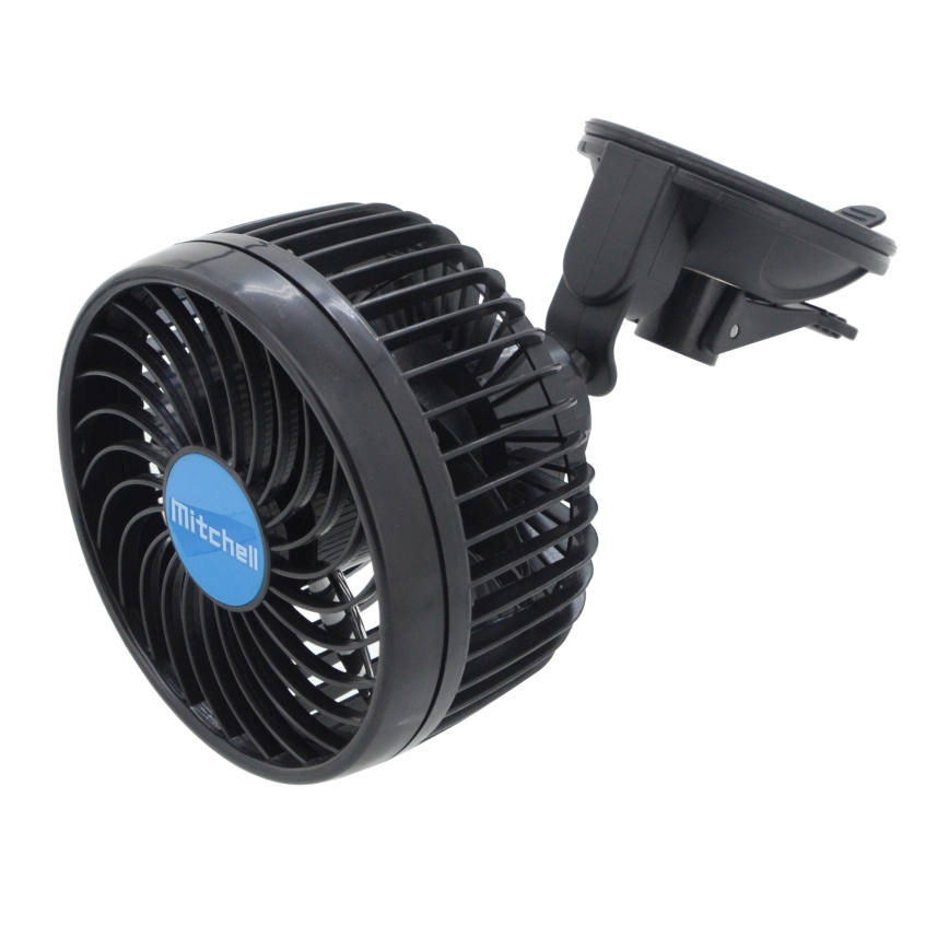 Bilfläkt på sugkopp 4W/12V svart