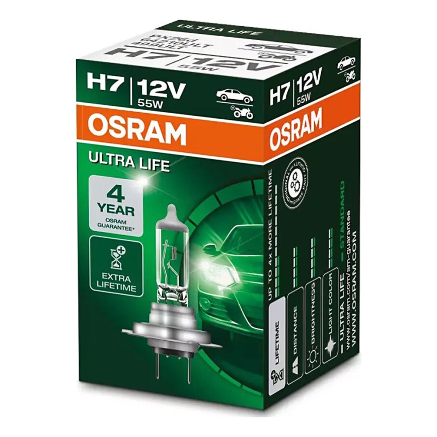 Bilglödlampa ULTRA LIFE H7 PX26d/55W/12V - Osram