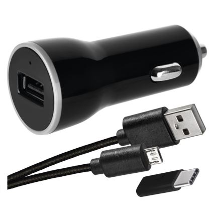 Billaddare 2,1A + Micro-USB-kabel