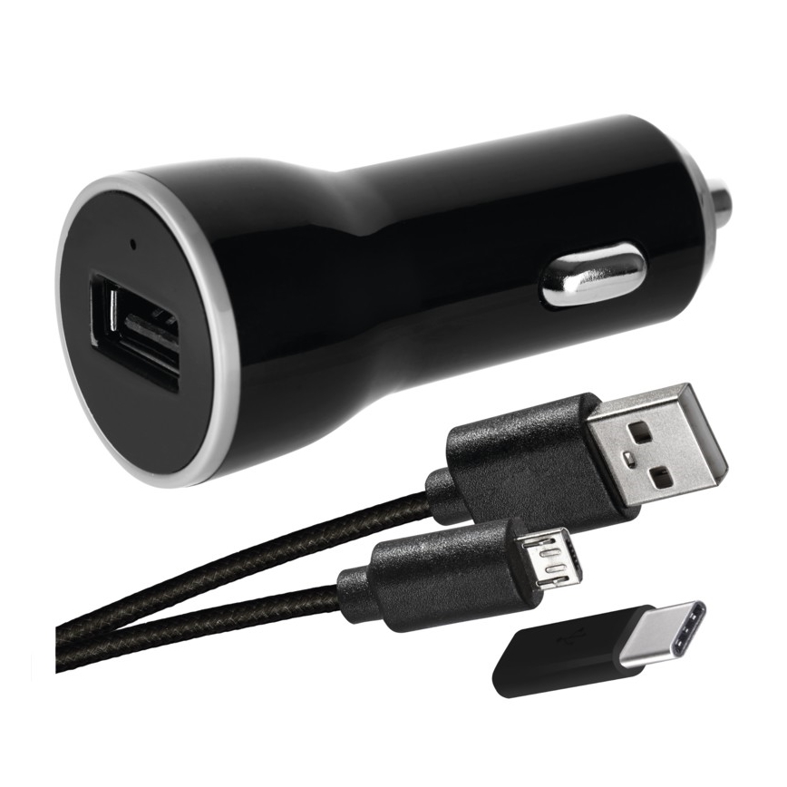 Billaddare 2,1A + Micro-USB-kabel