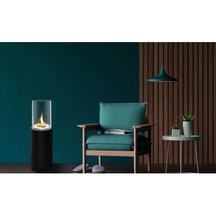 Bioetanolskamin ROMA 26,5 x 80,5 cm, 2 kW, svart + skyddshölje