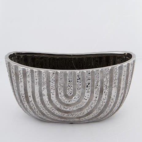 Blomkruka 28x14,5 cm silver/brun