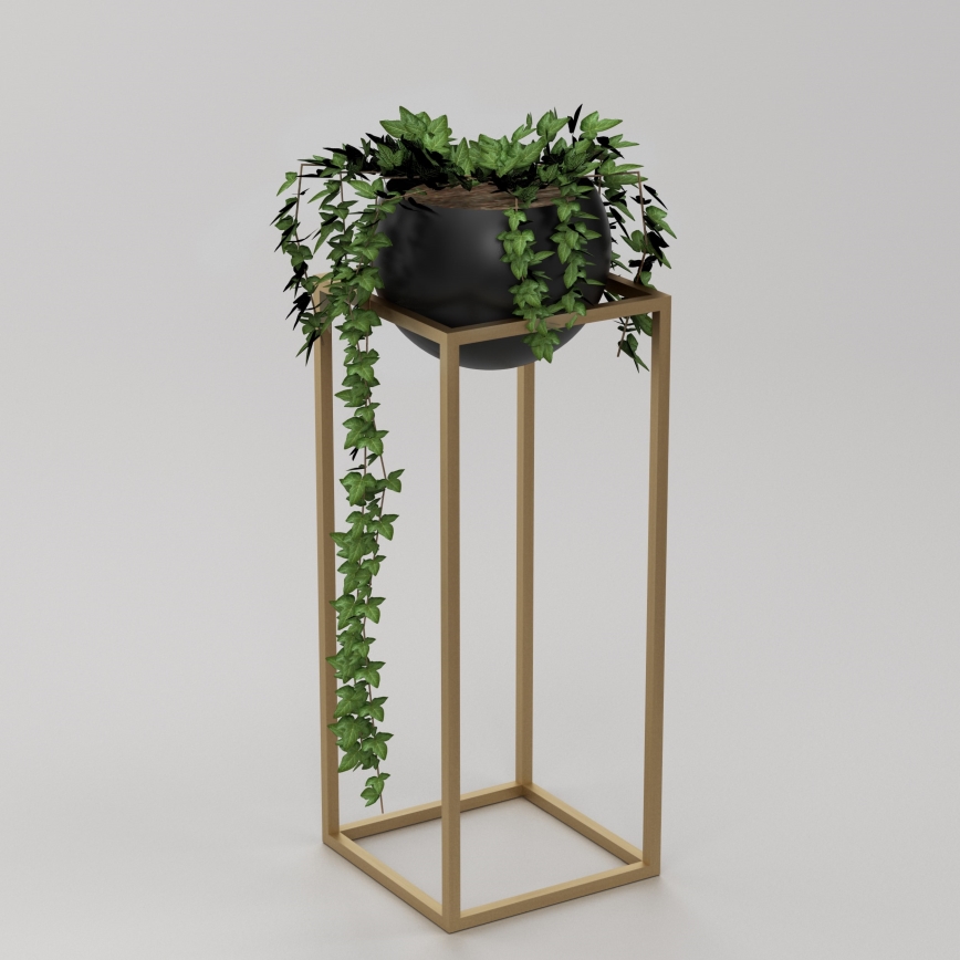 Blomkruka av metall  81,3x29 cm gyllene