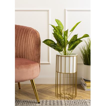 Blomkruka av metall LOFT 42x20 cm guld/vit