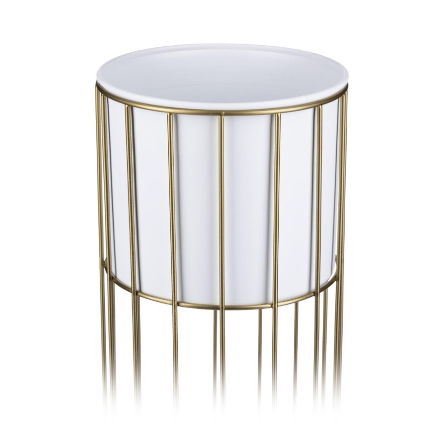 Blomkruka av metall LOFT 42x20 cm guld/vit