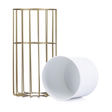 Blomkruka av metall LOFT 42x20 cm guld/vit