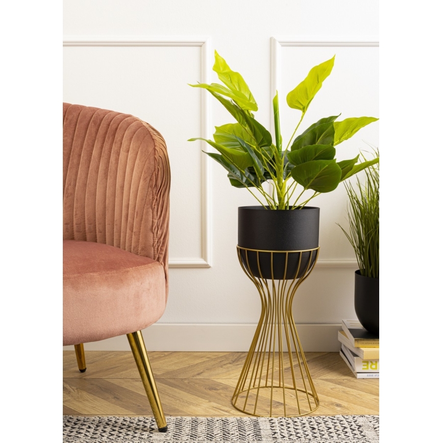 Blomkruka av metall LOFT 46x20 cm guld/svart