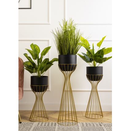 Blomkruka av metall LOFT 46x20 cm guld/svart