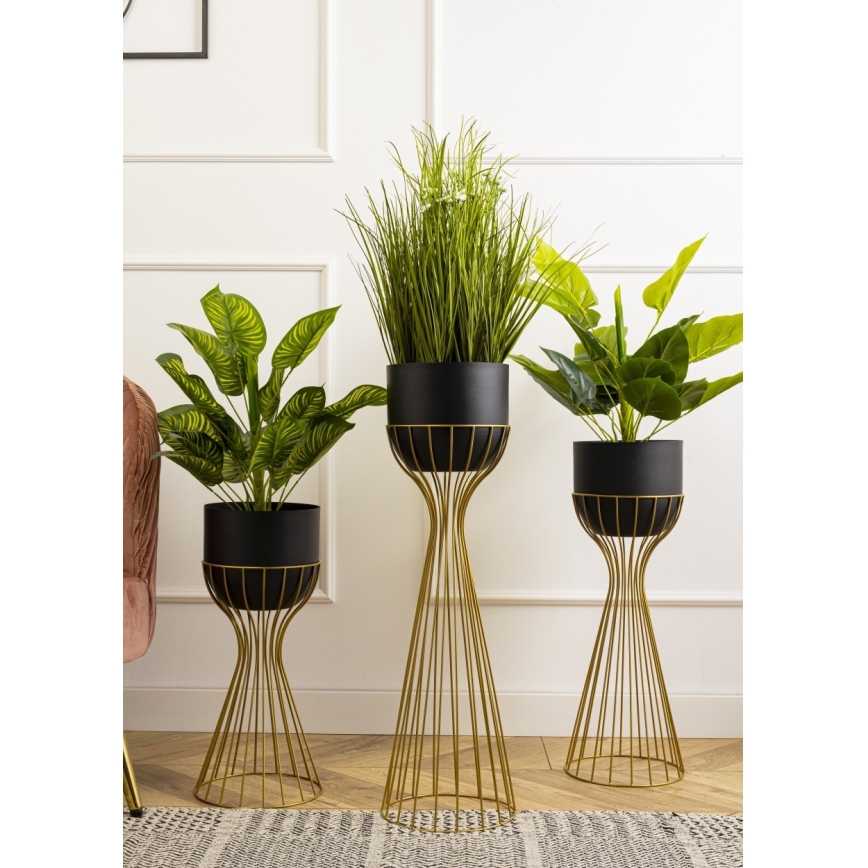 Blomkruka av metall LOFT 46x20 cm guld/svart