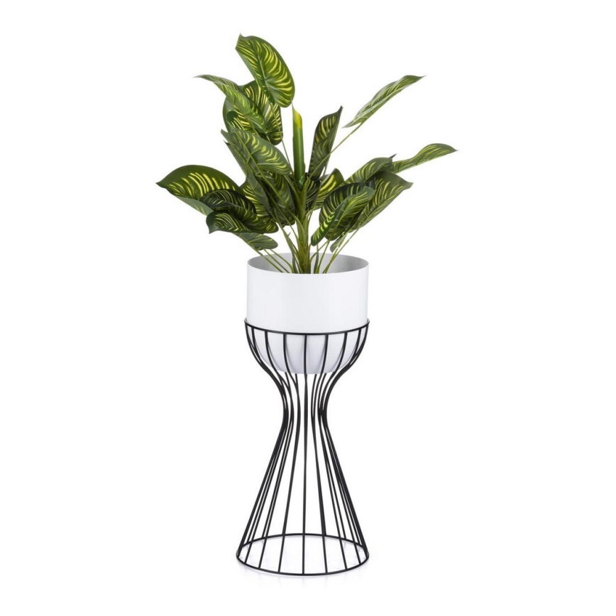 Blomkruka av metall LOFT 46x20 cm svart/vit