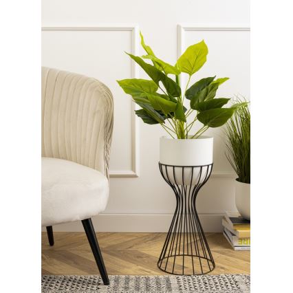 Blomkruka av metall LOFT 46x20 cm svart/vit