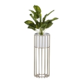 Blomkruka av metall LOFT 55x20 cm guld/vit