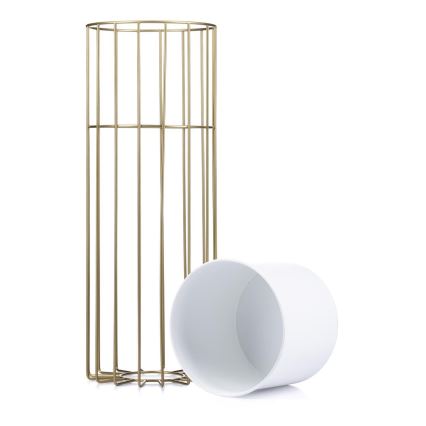 Blomkruka av metall LOFT 55x20 cm guld/vit