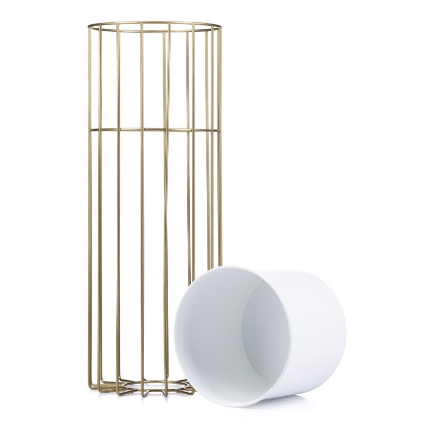 Blomkruka av metall LOFT 55x20 cm guld/vit