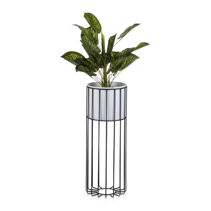 Blomkruka av metall LOFT 55x20 cm svart/vit