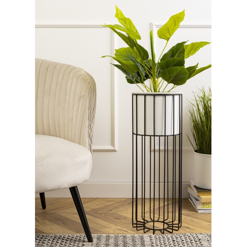 Blomkruka av metall LOFT 55x20 cm svart/vit
