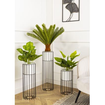 Blomkruka av metall LOFT 55x20 cm svart/vit