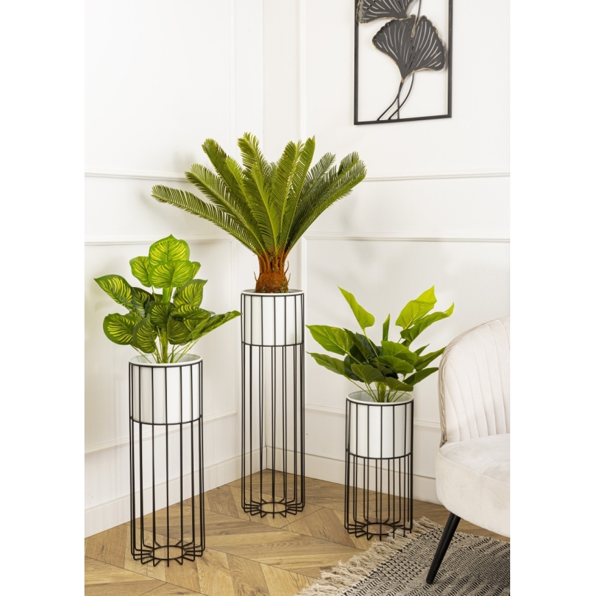 Blomkruka av metall LOFT 55x20 cm svart/vit