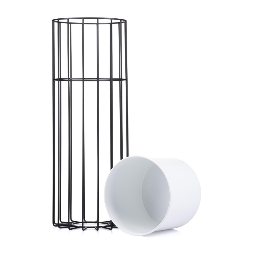 Blomkruka av metall LOFT 55x20 cm svart/vit