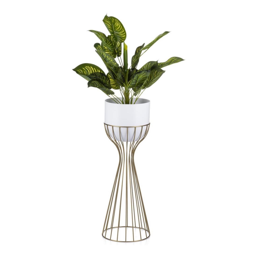 Blomkruka av metall LOFT 56x20 cm guld/vit