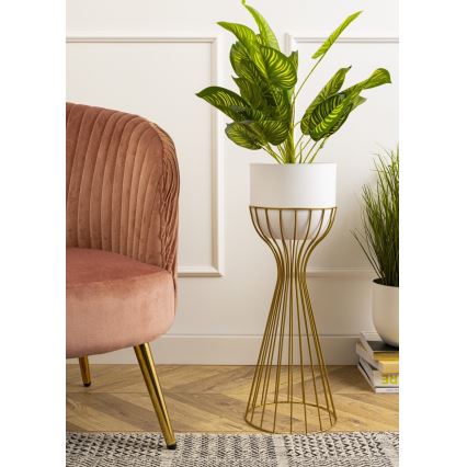 Blomkruka av metall LOFT 56x20 cm guld/vit
