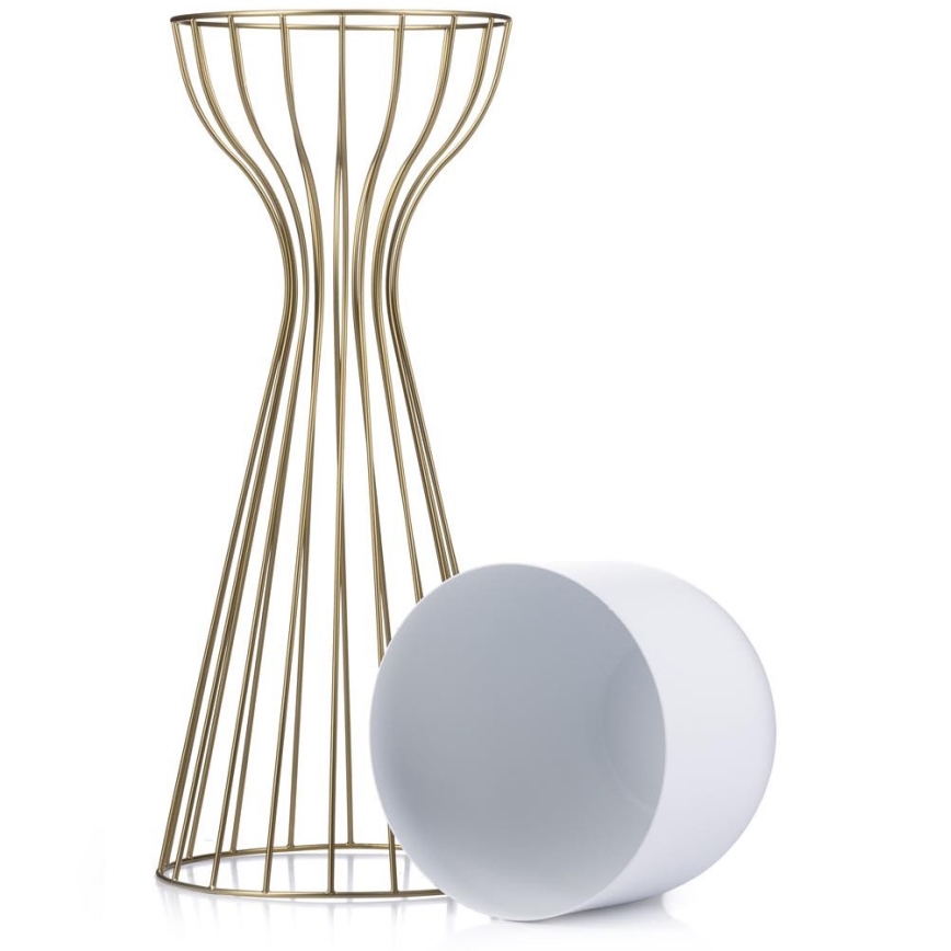 Blomkruka av metall LOFT 56x20 cm guld/vit