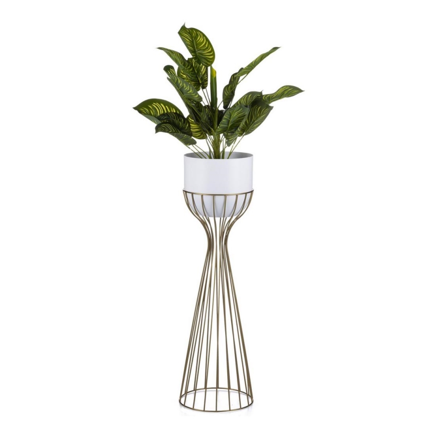Blomkruka av metall LOFT 68x20 cm guld/vit