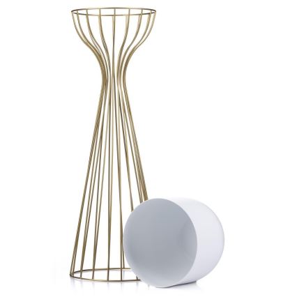 Blomkruka av metall LOFT 68x20 cm guld/vit