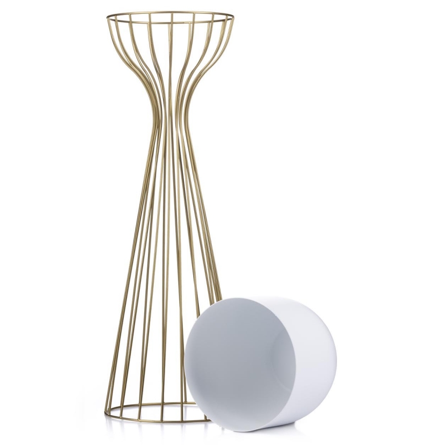 Blomkruka av metall LOFT 68x20 cm guld/vit