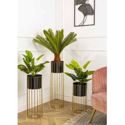 Blomkruka av metall LOFT 70x20 cm guld/svart