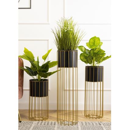 Blomkruka av metall LOFT 70x20 cm guld/svart