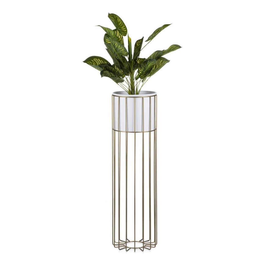 Blomkruka av metall LOFT 70x20 cm guld/vit