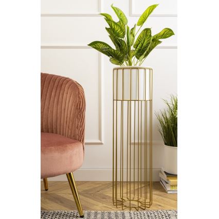 Blomkruka av metall LOFT 70x20 cm guld/vit